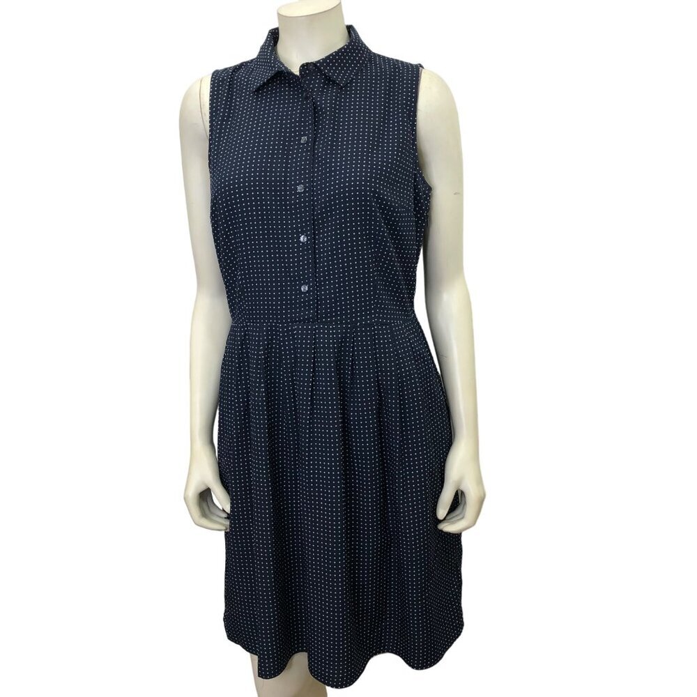 TOMMY HILFIGER COLLAR A LINE POLKA DOT DRESS SIZE MD